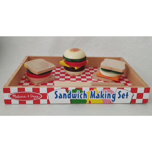 Melissa and Doug Sandwich Making Set - Wooden Play Food - Complete set - Picture 12 of 12